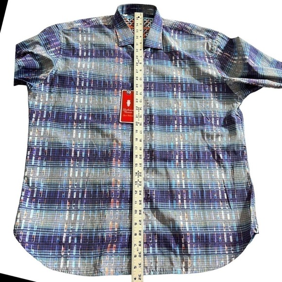 Luchiano Visconti Men's XXL Long Sleeve Button Down Cotton Blend Blue Multi NWT - Picture 12 of 16